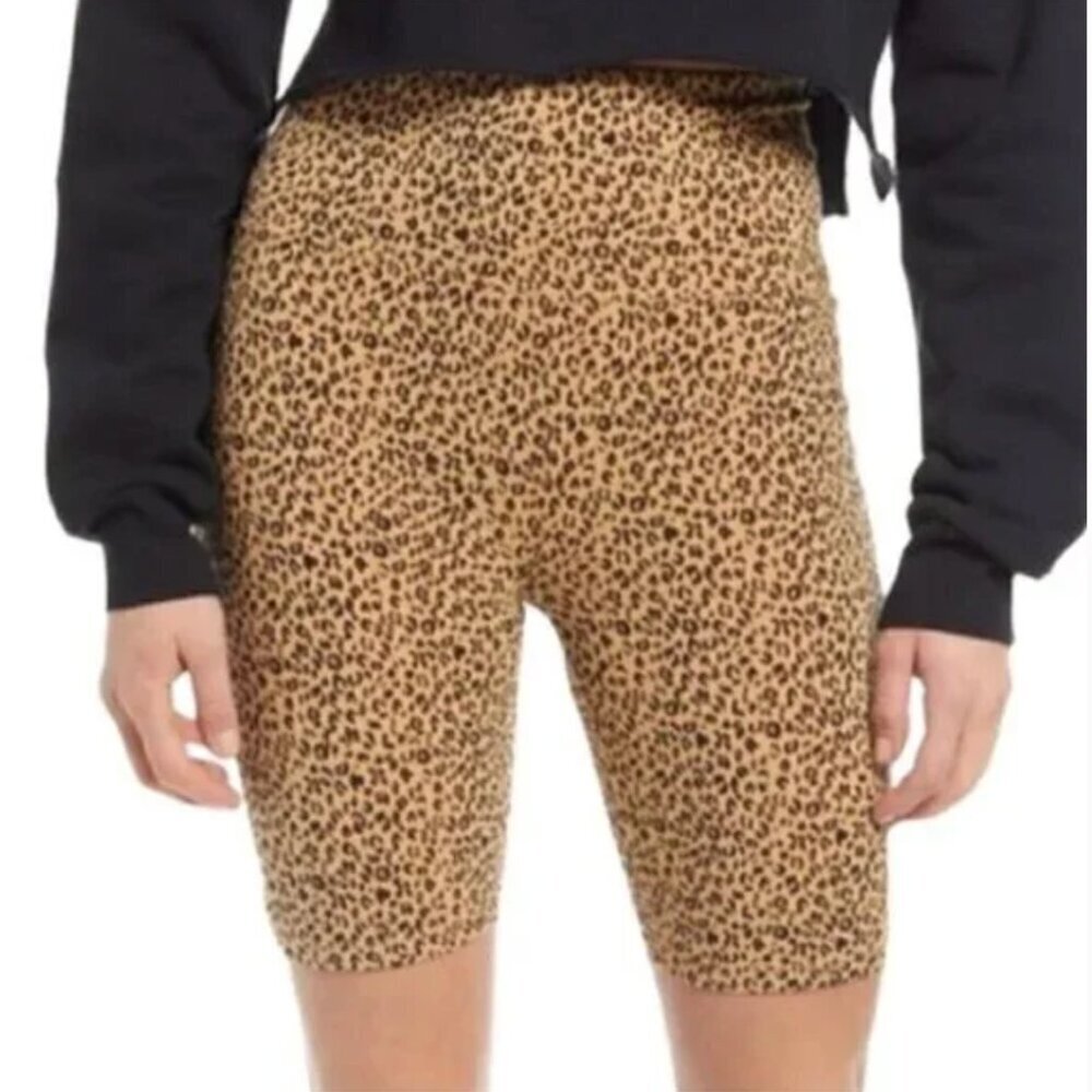BP Leopard Print Cotton/Spandex High Waisted Bike Shorts Size XS